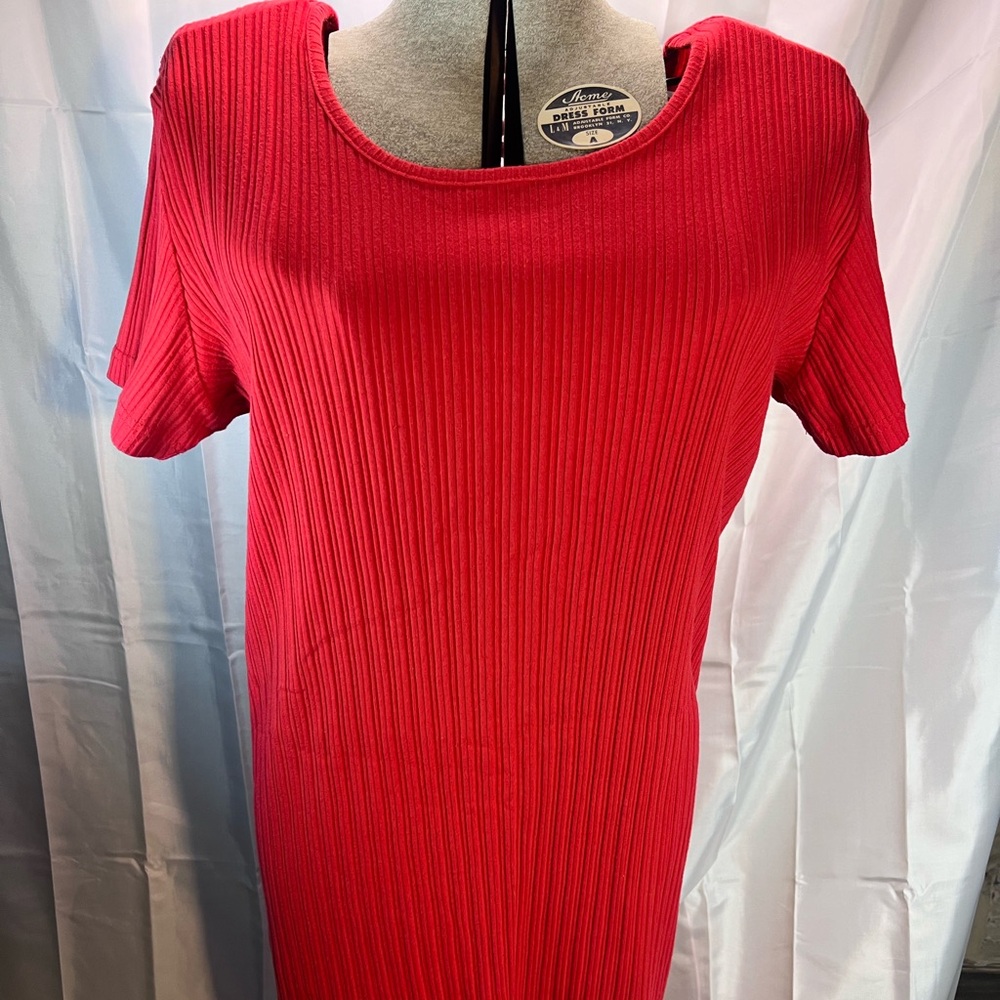 2X Nick And Sarah Knee Length Red 100%  Cotton Pullover‎ Dress. Rn2365821